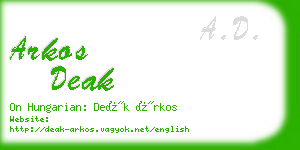 arkos deak business card